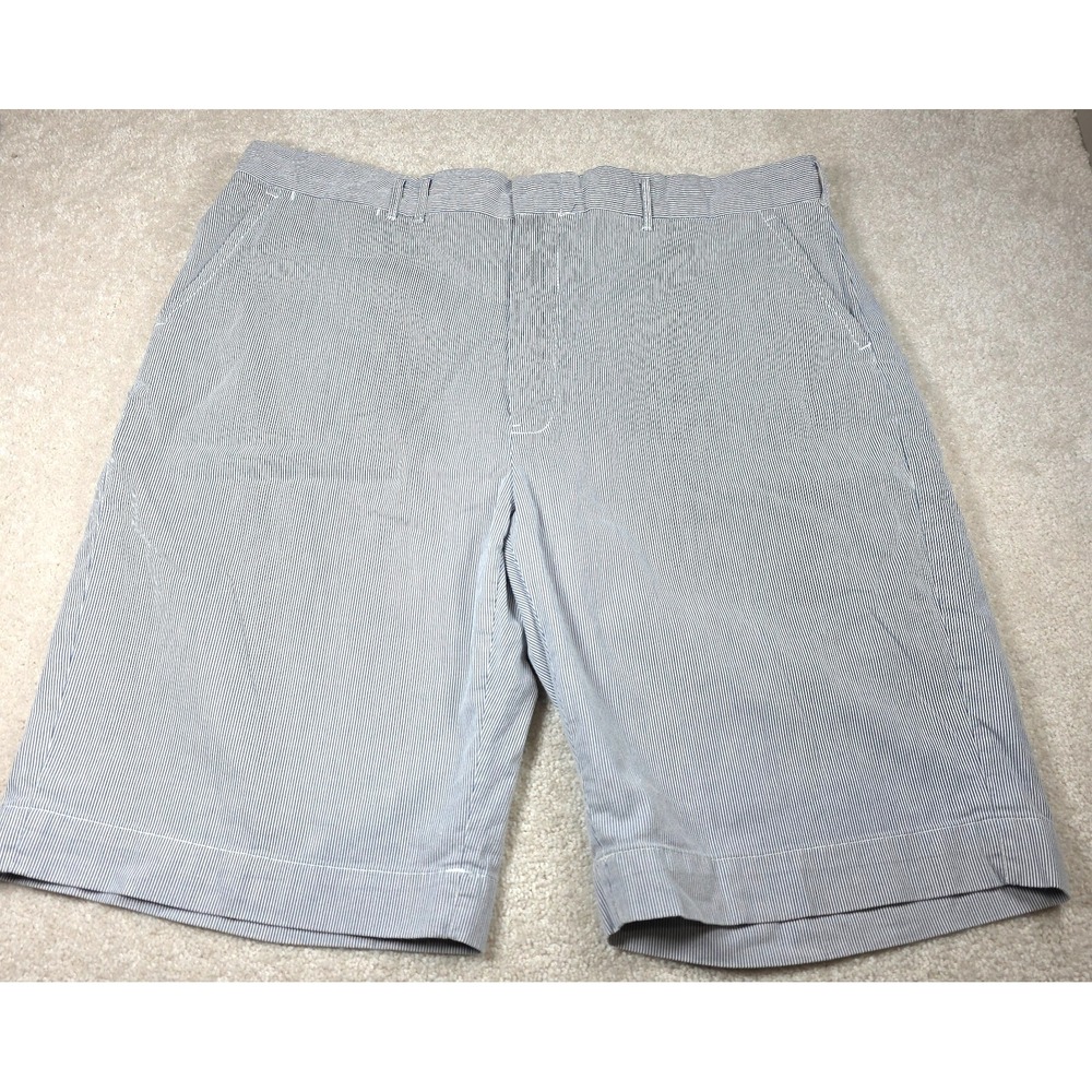 Polo By Ralph Lauren Shorts Mens 38 Blue Pinstriped Cotton Chino Slash Pocket